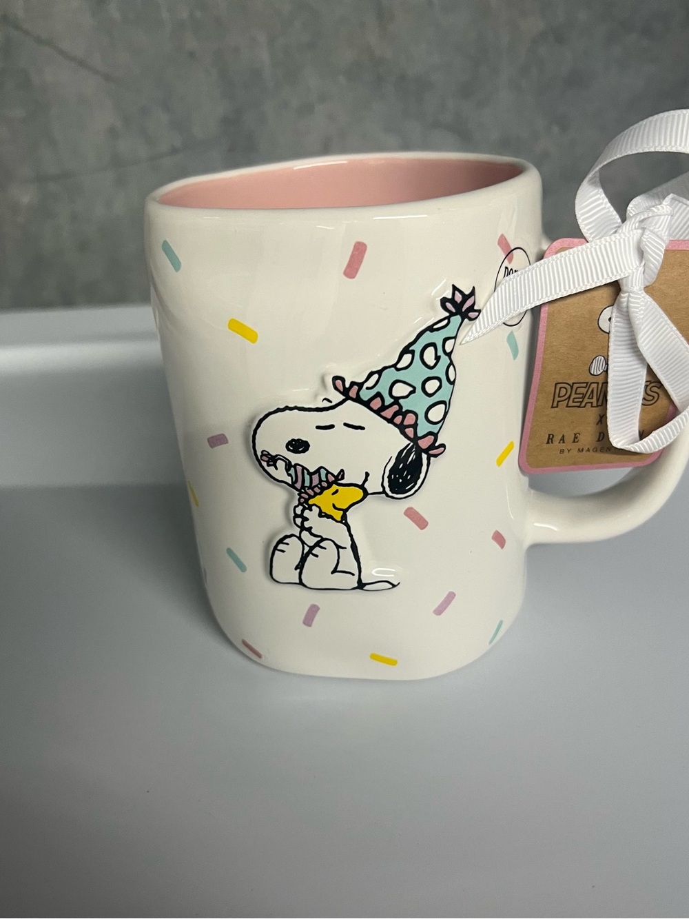 Peanuts x Rae Dunn Snoopy Woodstock Happy Birthday Mug - Picture 4 of 4